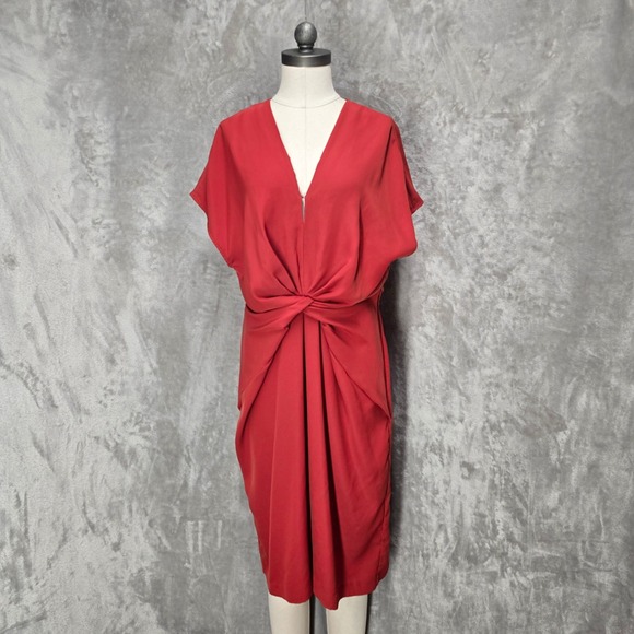 Banana Republic Dresses & Skirts - Red Twist-Front V-Neck Dress